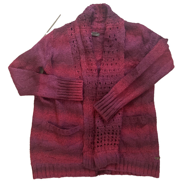 Eddie Bauer Sweaters - Vintage Eddie Bauer‎ Wool Knit Cardigan Pink Striped Women’s Size S